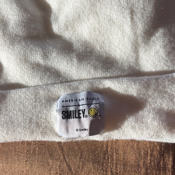American Eagle Outfitters White and Yellow Smiley Beanie - Picture 2 of 5